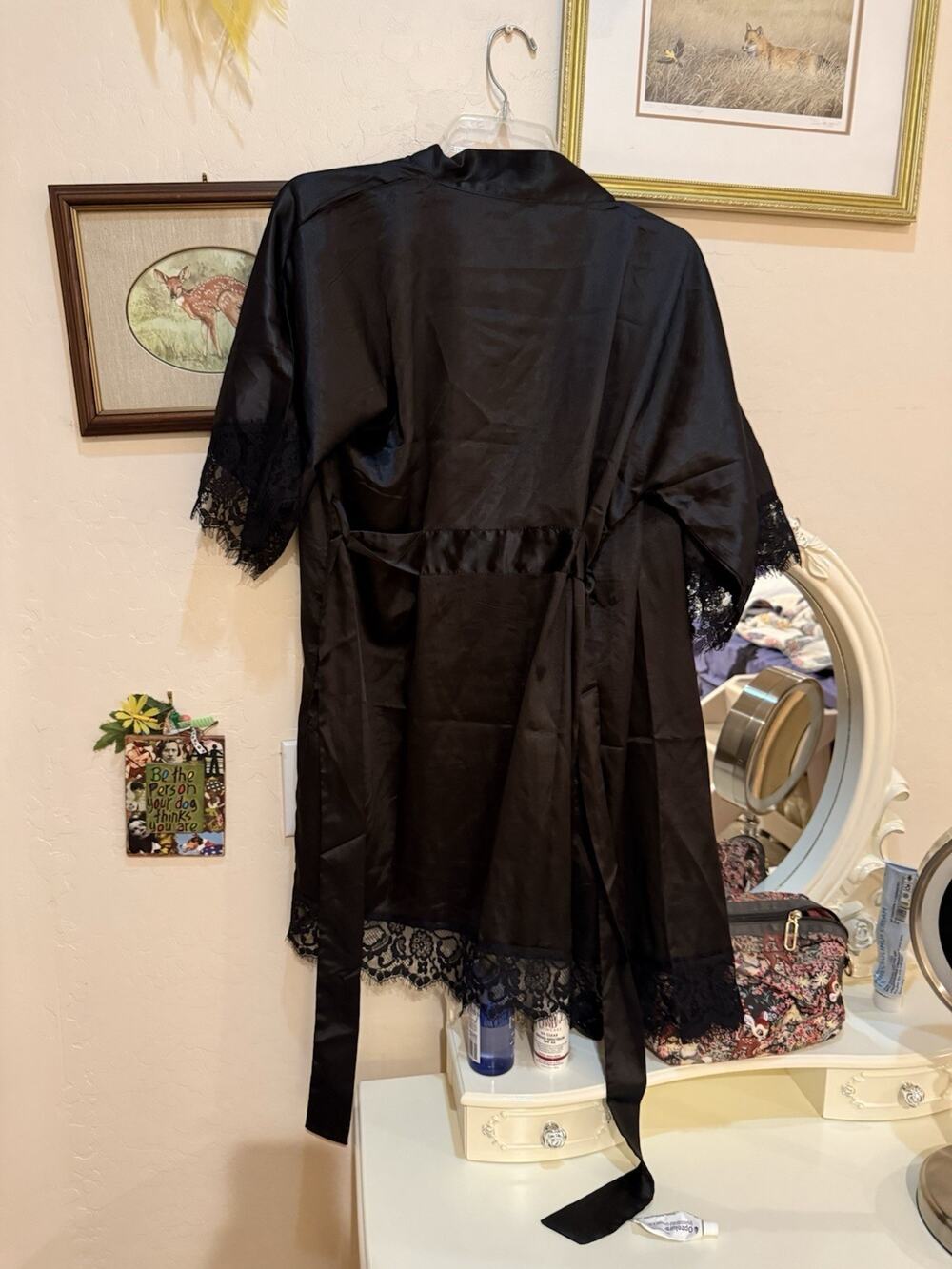 Women’s Black Lacey Robe Sexy Size Small